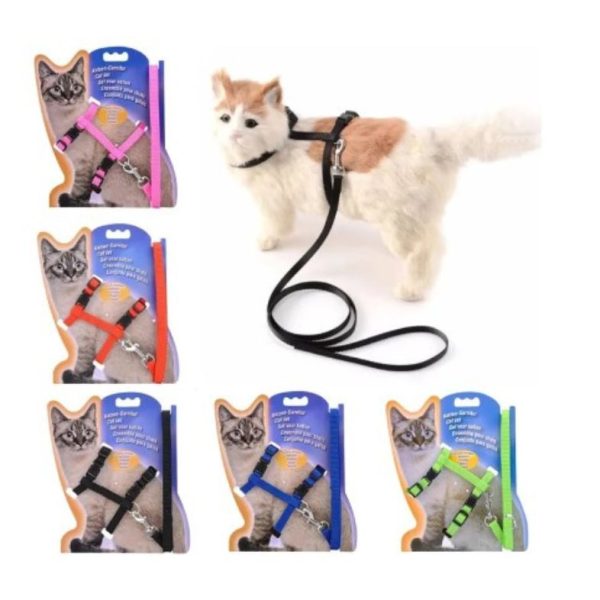 Adjustable Nylon Pet Cat Harness and Leash