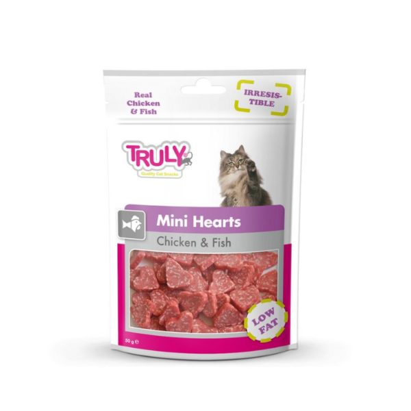 Truly Cat Treat Mini Hearts Chicken And Fish 50gm